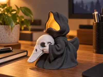 Grim Reaper Duck LED Tealight Holder – Halloween Skeleton Decor