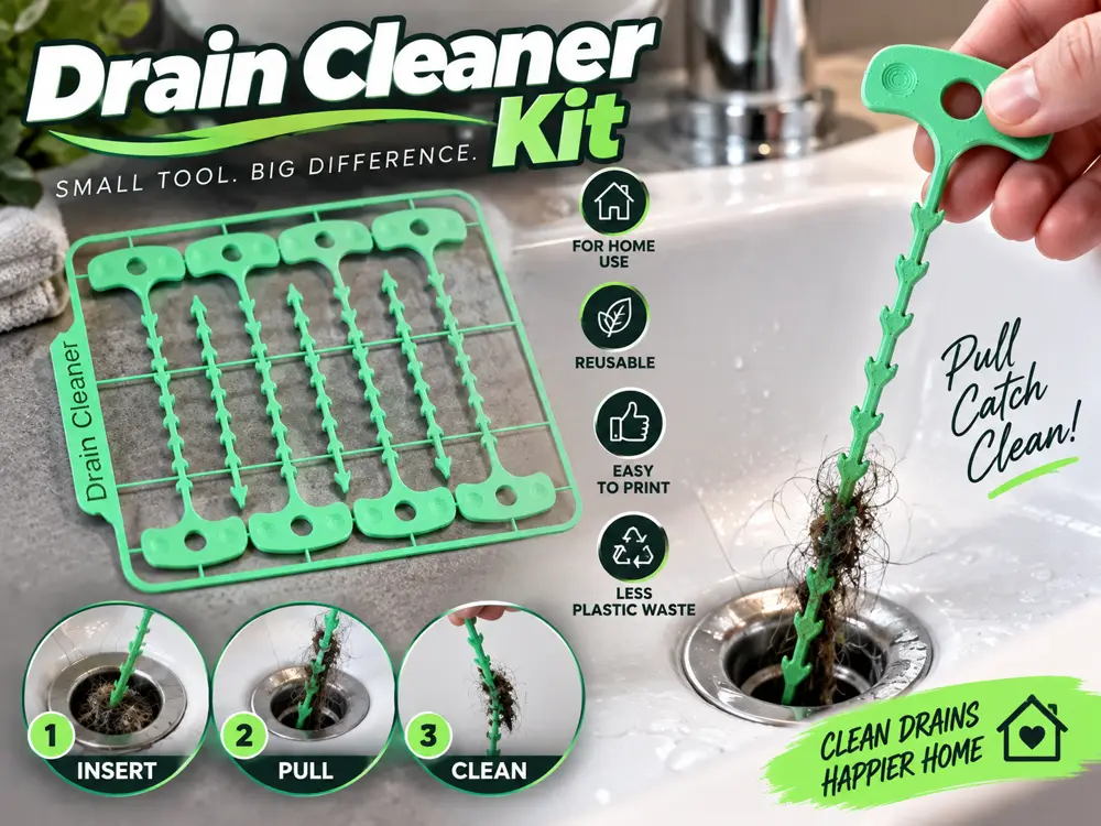 Drain Cleaner Kit – 3D Printed Drain Snake