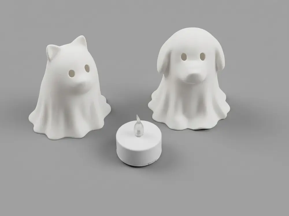 Cat and Dog Ghosts for tealight
