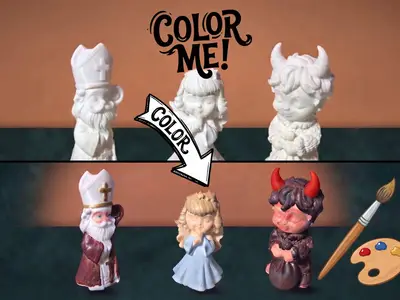 Saint Nicholas, Angel & Krampus – "Color Me!" Edition (11 cm)
