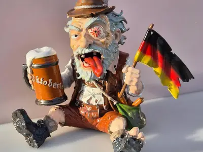 Oktoberfest Garden Gnome, Beer, oldman, Alcoholic