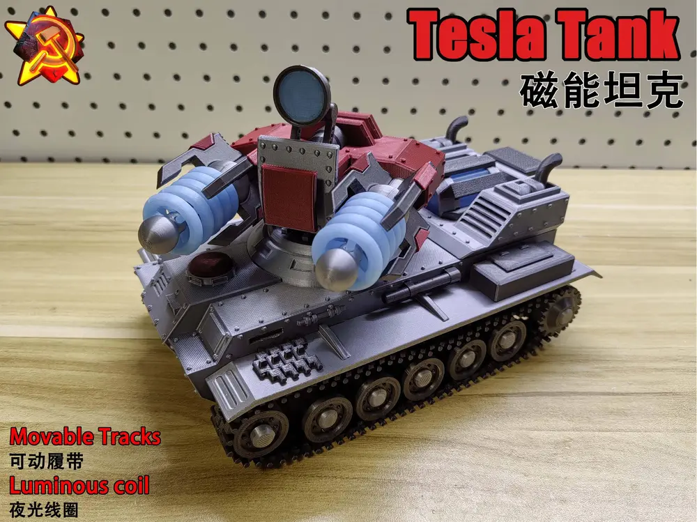 Tesla Tank - Movable Tracks, Glow Effect, Soviet Tech