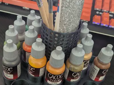 Paint and brush stand