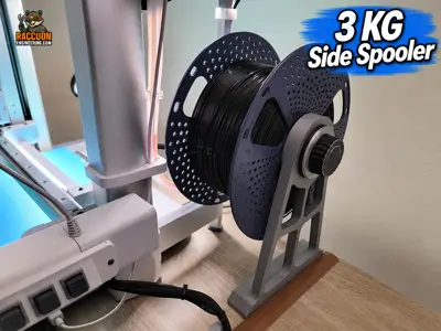 3KG Side Spool add-on for Kobra X or Kobra with Raccoon Engineering mounts.
