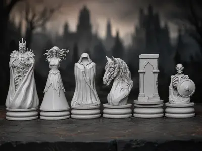 Skeletal Army Chess Set