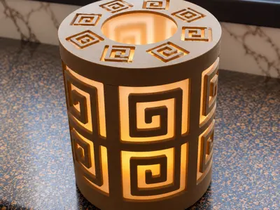 Meander Decorative 3D Printed LED Lamp / Meander 装饰性 3D打印 LED 灯