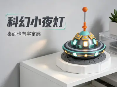星际磁悬飞碟夜灯