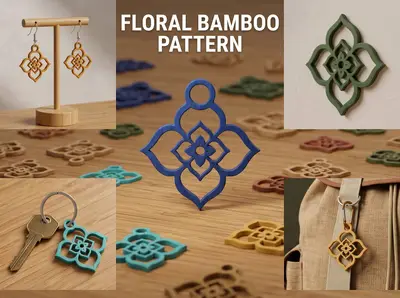 Floral Bamboo Pattern – Minimalist Multi-Use Charm & Wall Decor