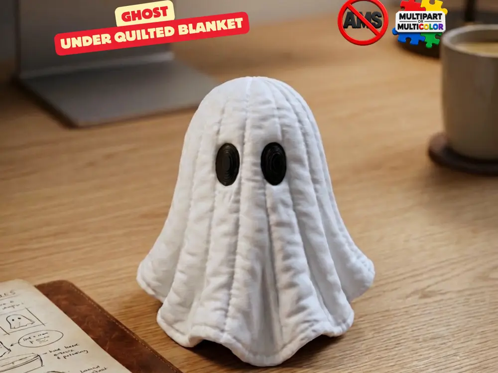 GHOST UNDER QUILTED BLANKET / HALLOWEEN DECOR / FUNNY HALLOWEEN / GOTHIC DECOR / CUTE GHOST / SCULP