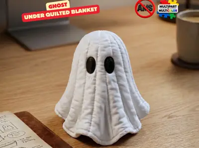 GHOST UNDER QUILTED BLANKET / HALLOWEEN DECOR / FUNNY HALLOWEEN / GOTHIC DECOR / CUTE GHOST / SCULP
