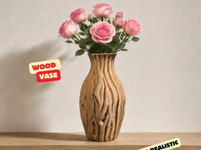 WOOD VASE / MODERN HOME DECOR / REALISTIC SURFACE / WOODY HOME DECOR