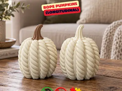 ROPE PUMPKIN (LONGITUDINAL) / HALLOWEEN DECOR / MODERN DESIGN / ROPE DESIGN / AUTUMN DECOR