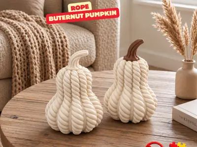 ROPE BUTTERNUT PUMPKIN / HALLOWEEN DECOR / MODERN DESIGN / ROPE DESIGN / AUTUMN DECOR