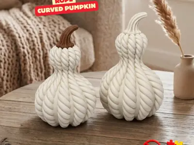 CURVED ROPE PUMPKIN / HALLOWEEN DECOR / MODERN DESIGN / ROPE DESIGN / AUTUMN DECOR