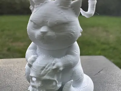 demon cat with skull