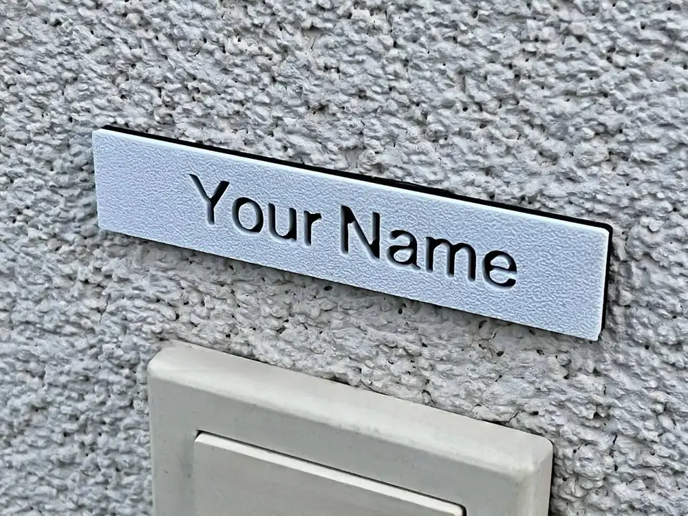 Nameplate  design "engraved" , easy-to-customize and personalized