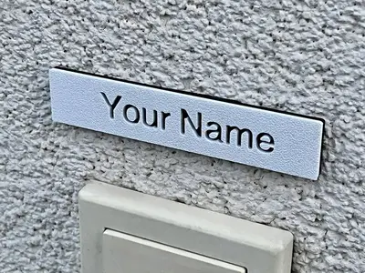 Nameplate  design "engraved" , easy-to-customize and personalized