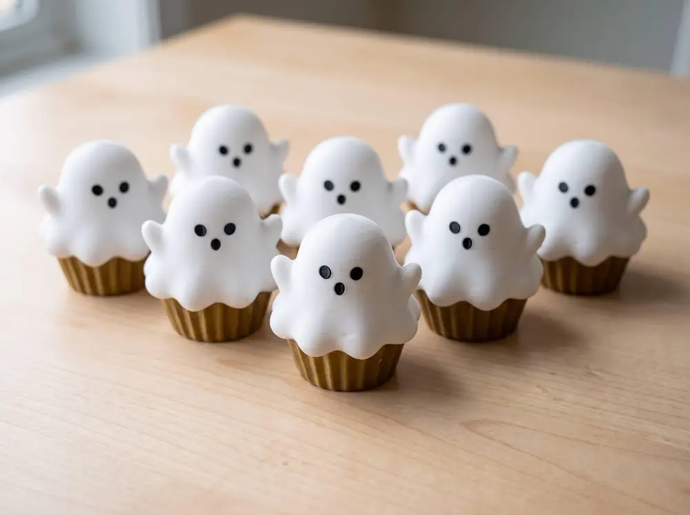 Ghost cupcake halloween ornament toy