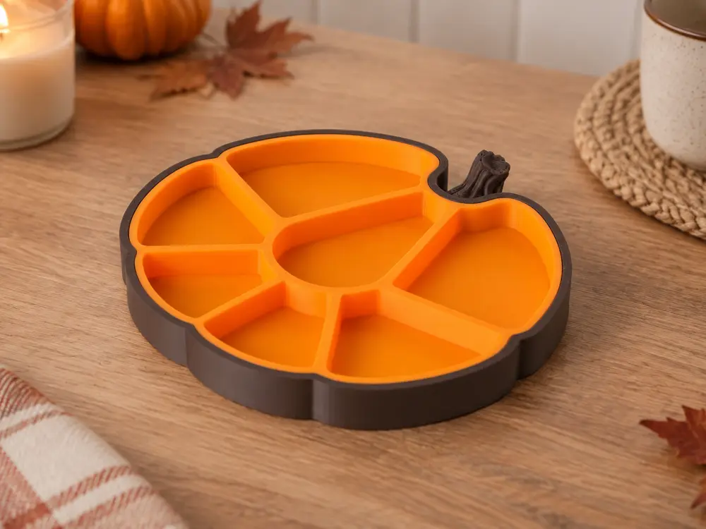 Pumpkin Snack Tray – Divided Halloween Serving Platter