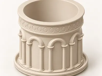 Classical Style Planter Pot With Tray V3