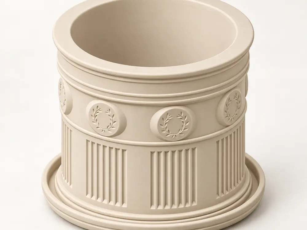 Classical Style Planter Pot With Tray V4