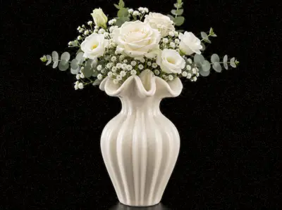 Elegant Ruffle Vase