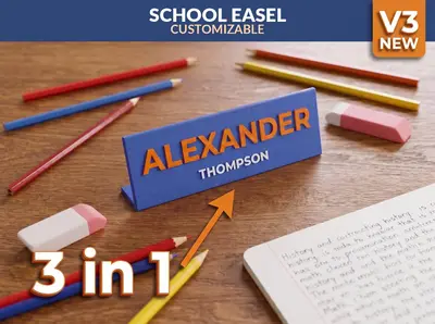 3-in-1 Customizable School Nameplate Parametric