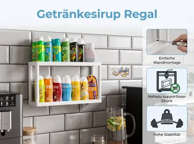einfaches Sirupregal zur Wandmontage