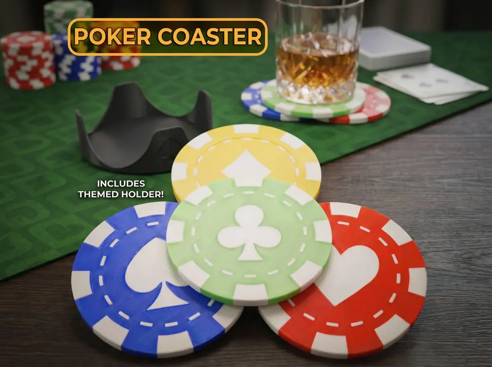 Poker Chip Coasters Set