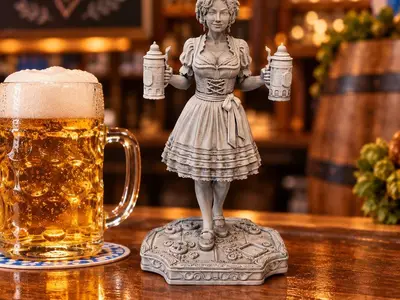 Oktoberfest Beer Maid, Biermädchen, Bar, statue