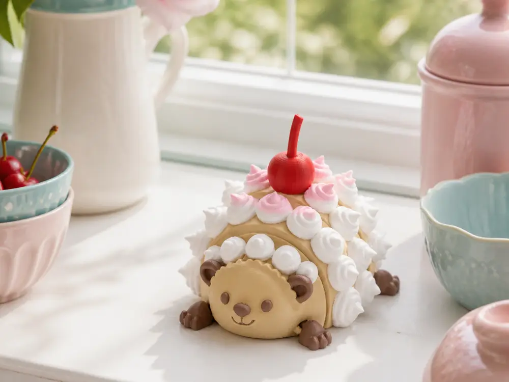 Cherry Cream Hedgehog – Sweet Flexi Fidget Toy