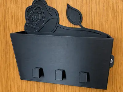 Rose Wall Organizer with 3 Hooks – Kitchen Scale Holder