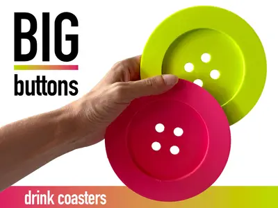 BIG BUTTONS – Jumbo drink coasters