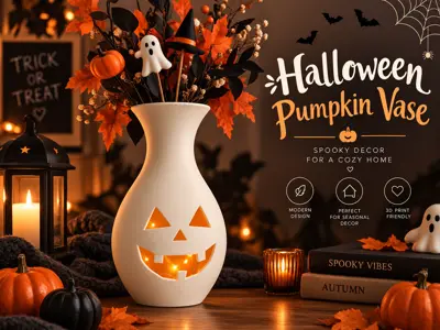 Pumpkin Face Vase