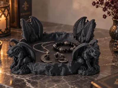 Gargoyle Jewelry Tray – Gothic Trinket Dish