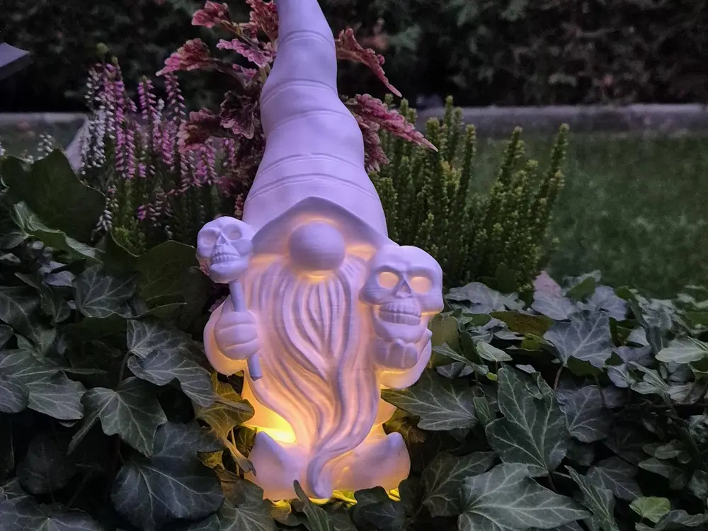 Spooky Halloween Skull Garden Gnome, funny,