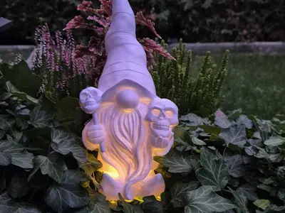 Spooky Halloween Skull Garden Gnome, funny,