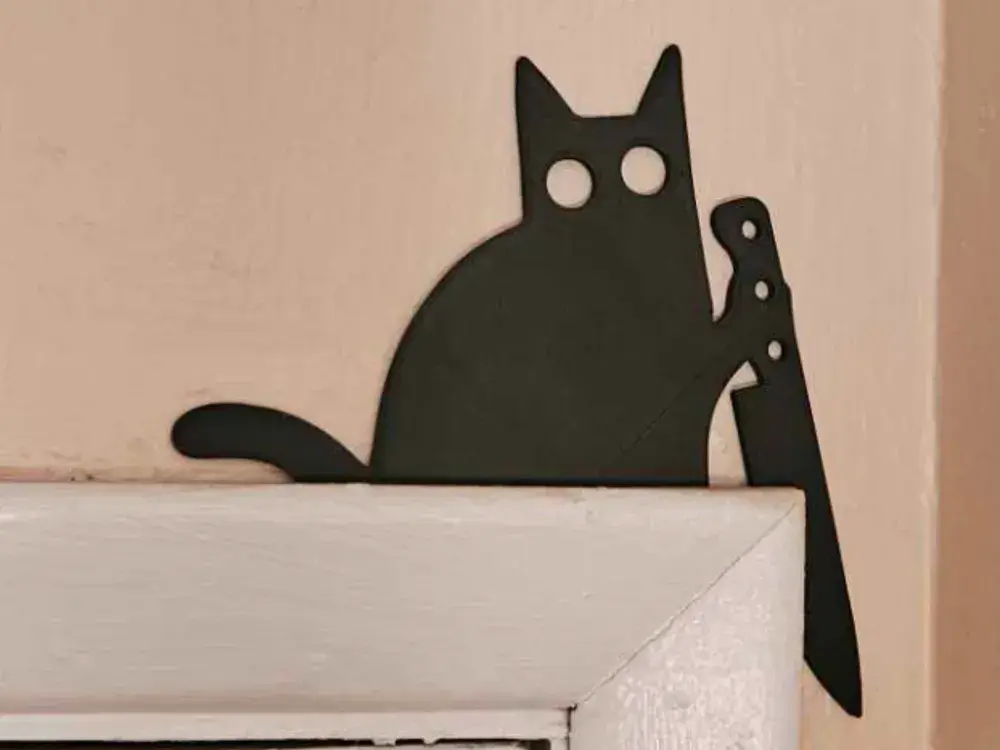 Knife Cat Door Topper | Halloween
