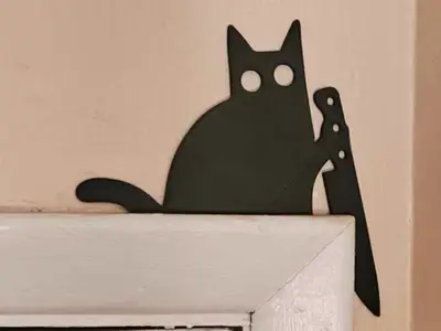 Knife Cat Door Topper | Halloween