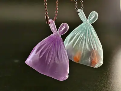 透明垃圾袋挂件（可放3D打印废料）