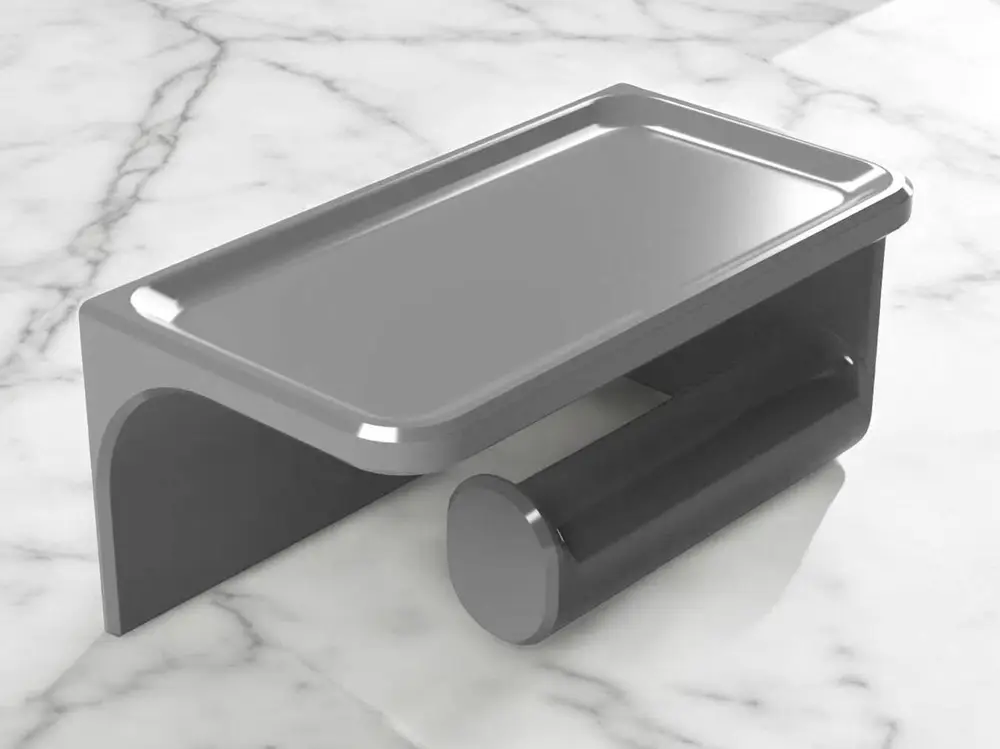 Toilet paper holder with phone holder