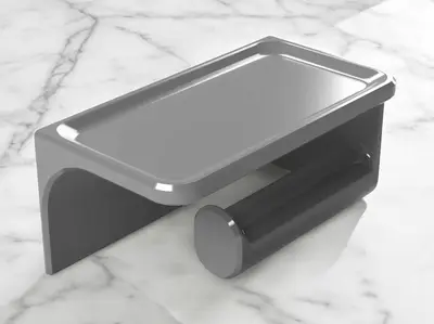 Toilet paper holder with phone holder