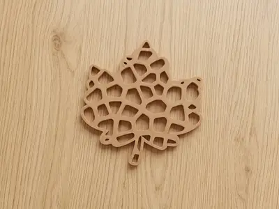 Decorative Voronoi Style Maple Leaf