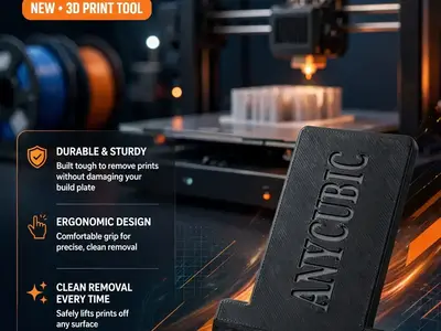 ANYCUBIC 3D Print Removal Scraper - Bed Scraper Tool for Easy Print Removal_no support