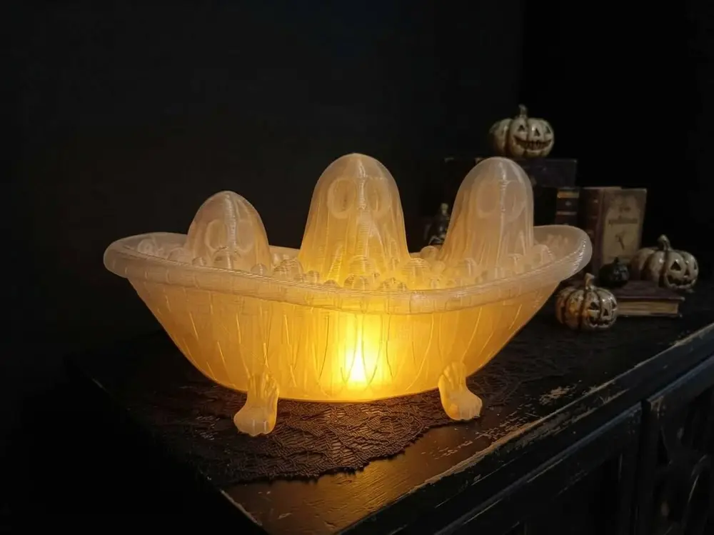 Bubble Boo Ghost Bath LED Tea Light Holder