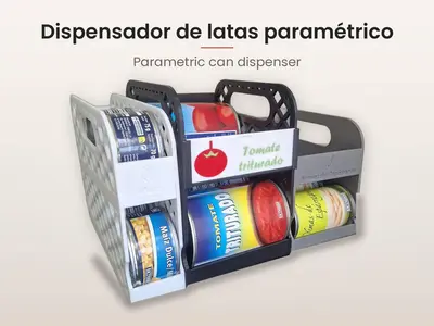 Parametric Can Dispenser (OpenSCAD) – Dispensador de latas paramétrico