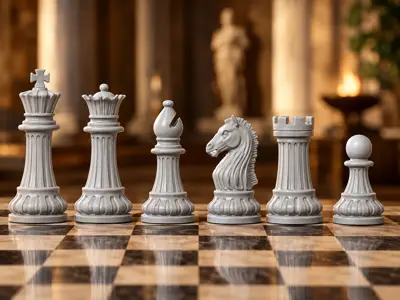 Roman Fluting Chess Set