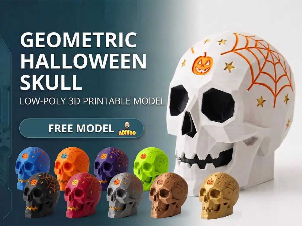 Geometric Halloween Skull - Low Poly
