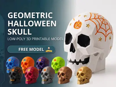 Geometric Halloween Skull - Low Poly