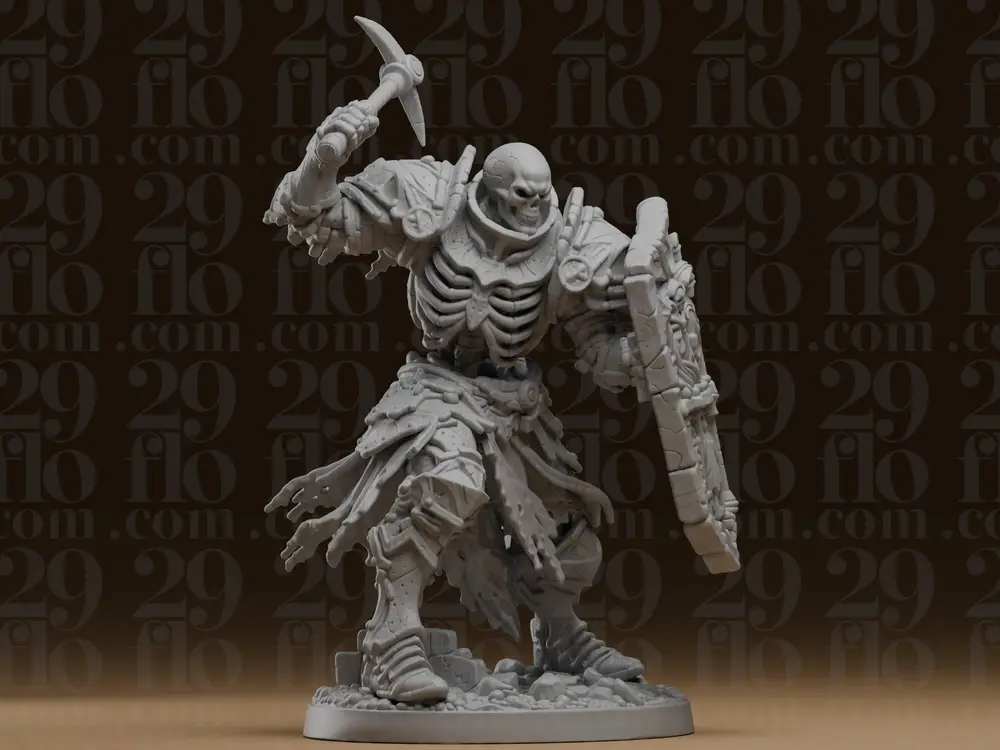 #593 Undead Grave Miner Skeleton Warrior Statue